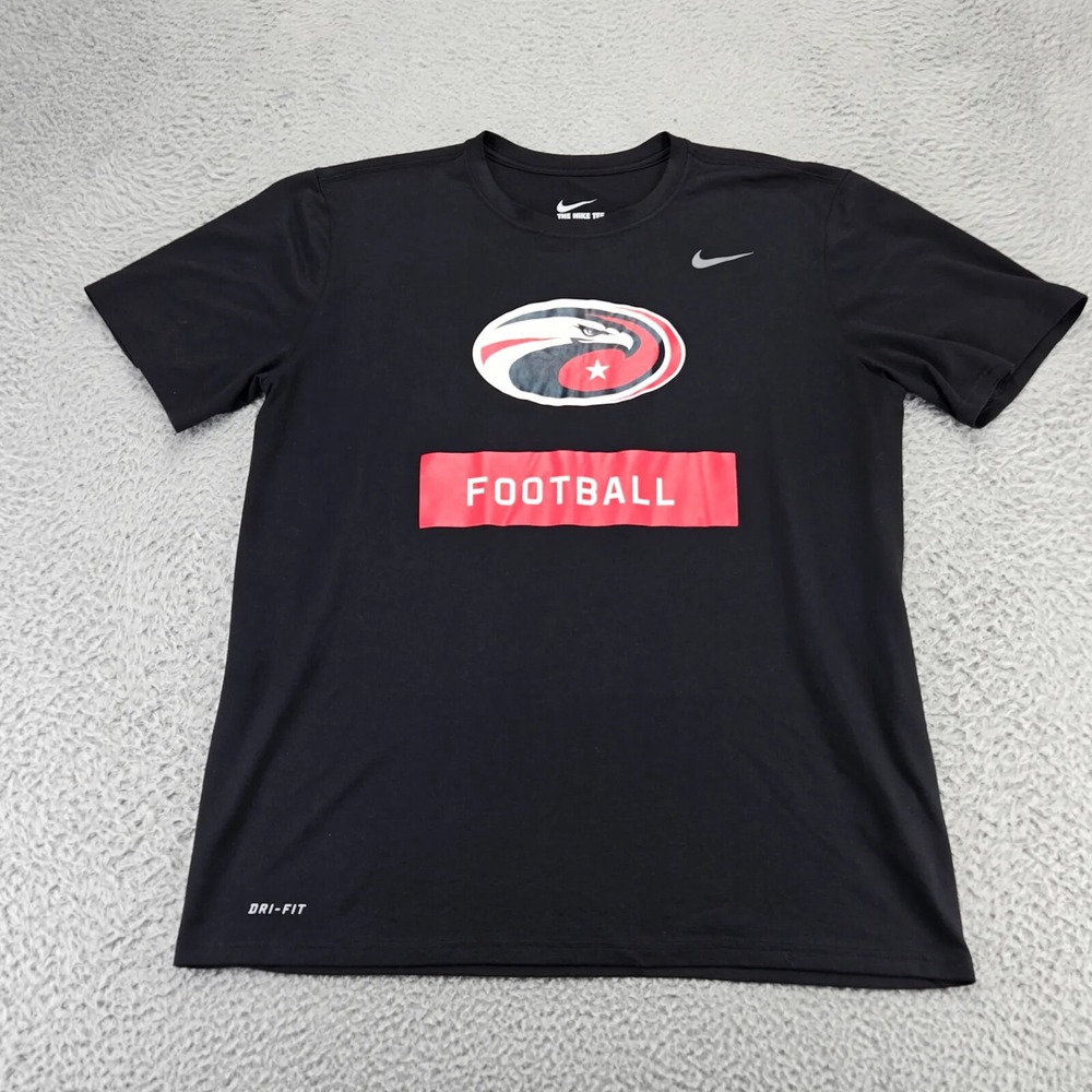 Nike Shirt Mens Large Black Swoosh Logo Spellout Graphic Sports Streetwear